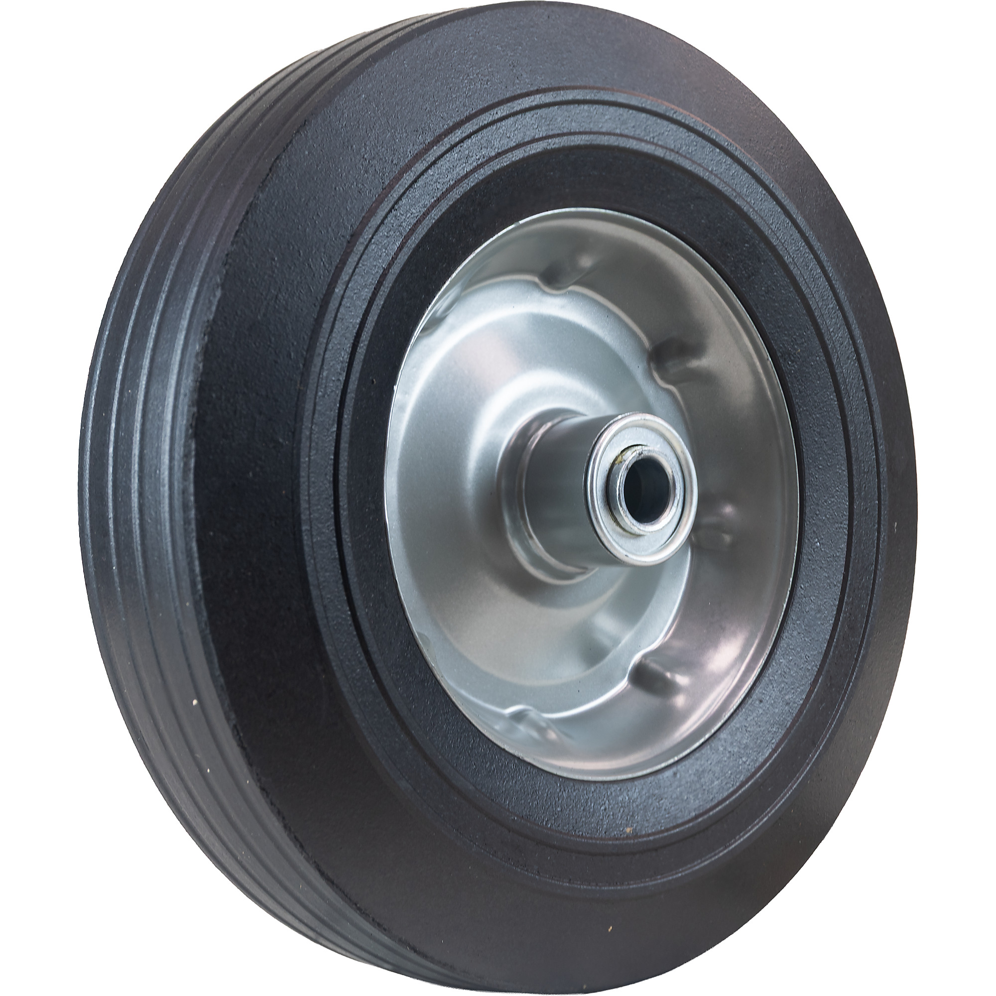 Hi-Run 10X2.5 Ribbed Solid Tire Steel Hub Assembly (5/8" Centered) , YH1012